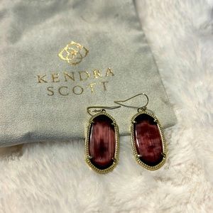 Kendra Scott Gold Elle Drop Earrings in Purple